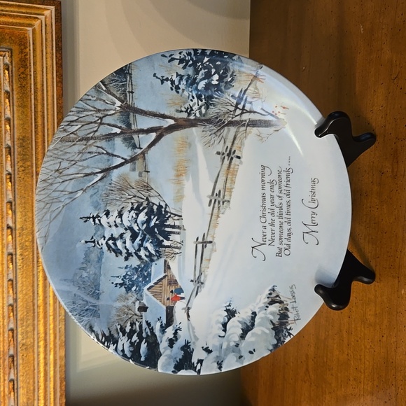 Vintage Robert Laessig Winterscene Series Porcelain Plate 1975 Christmas - Picture 1 of 7